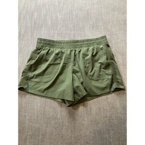 Layer8 Womens Olive Green Running Shorts XL Elastic‎ Waist Lined Pockets